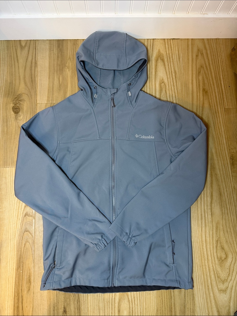 Columbia Men's Hooded Softshell Jacket - Gray Blue size medium